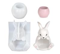 Stampo per candela, a tema coniglietto, riutilizzabile, in silicone, per gesso, resina epossidica, adolescenti, principianti, professionisti, sapone, cioccolato, gelatina, dessert