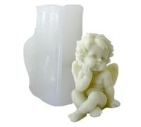 Stampo per candela angelo in silicone per candele per angelo 3D stampo per sapone fondente decorazione torta fai da te artigianale per candela di cottura