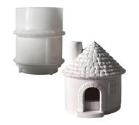 Stampo per candelabro a forma di casa di Natale, in silicone 3D a forma di casa di villaggio, decorazione per la casa per il Ringraziamento, compleanno, decorazione da