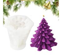 Stampo per candele a forma di albero di Natale, forma 3D in silicone, design preciso di posizionamento dello stoppino, rilascio della cera senza sforzo, strumento in resina festiva, accessorio per la