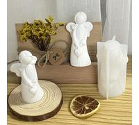 Stampo per candele a forma di angelo con ali e cuore, fatto in gesso e silicone Angelo dell'amoreSilicone