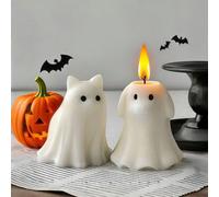 Stampo per candele a forma di cane o gatto fantasma, adatto per realizzare candele carine e lumini profumati a tema autunnale/Ringraziamento; può essere utilizzato per la realizzazione di candele, aro