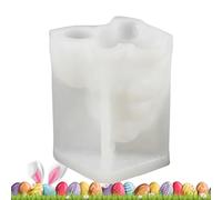 Stampo per candele a forma di coniglio - Forniture per candele di coniglio e uova di Pasqua | stampo in silicone per sapone, per feste, artigianato in resina, argilla, cioccolato, fai da te, famiglia