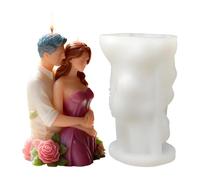 Stampo per candele a forma di coppia, in silicone colato da 8 cm, flessibile, riutilizzabile, design romantico per candele nuziali, decorazioni per la casa, San , progetti artistici fai da te