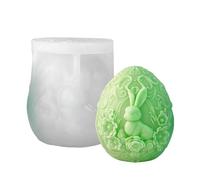 Stampo per candele a forma di uova, stampo per uova in rilievo a forma di coniglietto, per candele con di Pasqua, per fondente, cioccolato, dessert, decorazione per torte