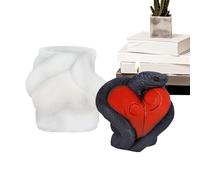 Stampo per candele a serpente, a forma di serpente 3D, in stampo in resina siliconica, strumento di rimozione facile per argilla, artigianato e statuette