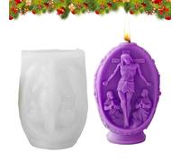 Stampo per candele a tema Vergine Maria, stampo per gesso a tema pasquale | Stampo antiaderente per decorazioni pasquali per colata di resina epossidica, ornamenti in cemento