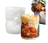 Stampo per candele cilindrico in silicone, stampo decorativo riutilizzabile | Modello in silicone per candele cilindriche a forma di animale - per la produzione di sapone, fusione con resina, cemento