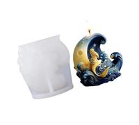 Stampo per candele con sirene e lune, stampo in silicone per candele con animali per realizzare candele, stampi artigianali in resina per aromaterapia, stampi per candele, ornamenti in resina