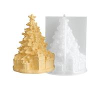 Stampo per candele decorative Albero Natale Forma fusione in silicone 3D, Stile dettagliato della stella del ramo, Supporto per rilascio regolare, Uso ' esposizione per hobby domestici
