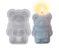 Stampo per Candele,Facile Sformatura Artigianale Forma 3D a Forma di Orso | Stampo per Resina | per Gelatina, Pasticceria, Ghiaccio, Sapone, Gesso, Caramelle Gommose, Fudge