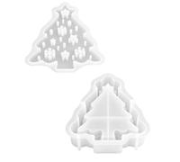 Stampo per candele fatto a mano per albero Natale, forma per in silicone per progetti festivi, corpo flessibile con dettagli decorativi, uso in gesso in resina per albero, stampo per forma