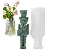 Stampo per candele , in silicone 3D, per resina e sapone | Stampo riutilizzabile a forma di soldato a forma di gatto, renna, orso, stampo flessibile per fai da te