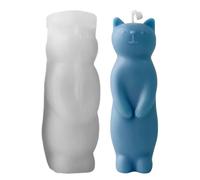 Stampo per candele in silicone a forma di gatto, alta resistenza al calore, design 3D per aromaterapia, con definizione dei dettagli, setaccio in polimero per uso alimentare, per sapone e cioccolato