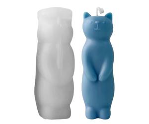 Stampo per candele in silicone a forma di gatto, alta resistenza al calore, design 3D per aromaterapia, con definizione dei dettagli, setaccio in polimero per uso alimentare, per sapone e cioccolato