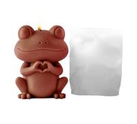 Stampo per candele in silicone animale 3D, per candele a forma di rana di cane seduto e tartaruga | Stampo per candele profumate a forma di cuore, per sapone, resina e dolci,