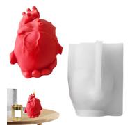 Stampo Per Candele In Silicone Facile Rilascio E Antiaderente 3D Di Cuore