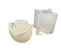 Stampo per Candele in Silicone Stampo in Silicone 3D Grande Candela Rosa San Valentino Torta Rosa Cioccolato Stampo in Silicone Decorazione Domestica Stampo in Gesso Resina (Color : Large Mold as SHO