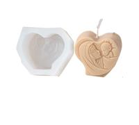 Stampo Per Candele In Silicone Stampo in silicone for candele, mini piatto ovale rotondo a forma di cuore, croce, scultura in resina, gesso, decorazione for la casa per il Fai Da Te(Style-05)