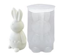 Stampo per candele in silicone - Stampo per candele a forma di coniglio pasquale | Rilascio facile per uso domestico fai da te, sapone, torta al cioccolato, budino, caramelle, figurina, gesso