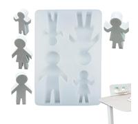 Stampo per candele in silicone, stampo per ornamento in gesso, forma di | Design riutilizzabile, famiglia di quattro figure, per cemento, ornamenti, decorazioni per la casa e progetti fai da te