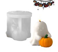 Stampo per candele,Stampo 3D Ghost in piedi Halloween per calcestruzzo | Accessorio per la produzione di facile rilascio per sapone argilla resina dessert