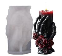 Stampo Per Candele Teschio - Stampo Silicone 3D per Teschi con Mano Fantasma | Decorazioni Halloween E Articoli Per Feste Per Adulti Bambini E Adolescenti