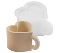 Stampo Per Candeliere A Forma Di Cuore - Design Di In Silicone Fai Da Te Per Resina E Cemento, 9,5x8,3x5,6 Cm | Strumento Per Creare Ornamenti Per Riporre Tazze E Tazze Da Tè In Gesso Profumato