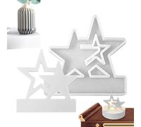 Stampo per candeliere, stampo per bastoncino di candela, per candelieri in resina a doppia stella in silicone, Strumento per la creazione di decorazioni artigianali per portacandele fai-da-te, stampo