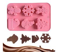 Stampo per caramelle in silicone resistente al calore a 6 cavità | Stampo per caramelle in silicone di Natale per gelate da dessert, fondente, guarnizione per torta gommosa
