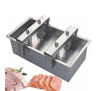 Stampo per carne in acciaio inox con molla di compressione e piastra di base rimovibile per prosciutto e salumi