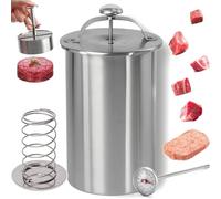 Stampo per carne in acciaio inox con termometro, perfetto per prosciutto fatto in casa e carne per il pranzo