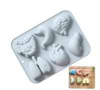 Stampo per cervello a forma di cuore, stampo in silicone a forma di organo, a forma di cuore, a forma di organo, cervello, stomaco, fegato, intestino, polmoni, stampo per fondente, stampo per fondente