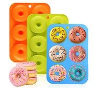 Stampo per ciambelle, 3 pezzi, per ciambelle, riutilizzabile, adatto per torte, cupcake, biscotti, bagel (verde, arancione, blu)