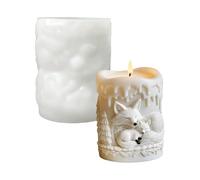 Stampo per cilindro in silicone,Stampo decorativo riutilizzabile - Candela a tema animale, albero di Natale, principianti, professionisti, lezioni scolastiche, laboratorio, riunione familiare