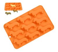 Stampo per cioccolatini a forma di bassotto, in silicone antiaderente, a forma di cane, per ghiaccioli, cera, 9 cavità, cioccolato, caramelle, stampi da forno, vassoio antiaderente per