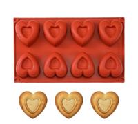Stampo per cioccolatini a forma di cuore - Stampo per torte in silicone con 8 cavità | olde Đe silicone a forma di cuore a forma di cuore, stampi per fondente, ara per fare dolci, dolcetti a forma di
