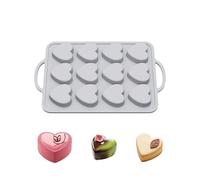 Stampo per cioccolatini e cioccolatini, in silicone antiaderente, stampo a forma di cuore con 12 cavità, per feste, compleanni, casa, appartamento, cucina, San , Natale