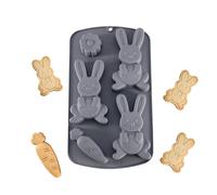 Stampo per cioccolatini in silicone, forma di coniglio 3D con facile sformatura, stampo in silicone a forma di coniglio 3D, per orsetti gommosi, gelatine di frutta, caramelle, torte, sapone e