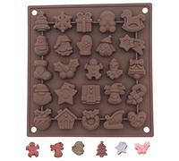 Stampo per cioccolatini natalizi, 1 confezione da 25 stampi in silicone per caramelle, antiaderente, con forme a tema natalizio, per torte al cioccolato fai da te