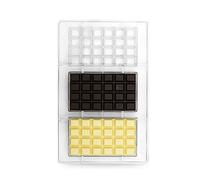 Decora 0050147 Stampo Professionale Cioccolatino Tavoletta 100 G, 3 Cavità, 127 x 72 x h 11 mm, In Policarbonato, Ideale per Realizzare Cioccolatini Lucidi, Design Professionale, Made in Italy