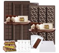 Stampo per Cioccolato in Silicone 3 Pezzi,Stampo per Cioccolato Profondo,Stampo Cioccolato Tavoletta, Stampi in Silicone con Raschietto e Borsa e Adesivo,per Pistacchi Cioccolato al Latte