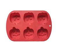 Stampo per cioccolato, stampo in silicone, per Halloween, in silicone alimentare a 6 griglia, facile da rimuovere, stampo per cupcake per cioccolata calda, biscotti per la produzione