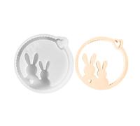 Stampo per colata con bunny pendente, ciondolo coniglietto pasquale,Stampino per pressofusione di ornamenti di Pasqua in silicone - Punti della scena della stagione primaverile Amore del cuore