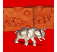 Stampo per colata di stagno piccolo elefante con la proboscide sollevata - stampo in silicone resistente al calore - richiede circa 30g di stagno puro