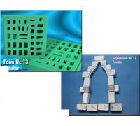 Stampo per colata in silicone per finestre, elementi per presepe set 13
