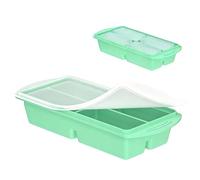 Stampo per congelatore in silicone con coperchio, 4 scomparti da 250 ml, 1000 ml, contenitore per zuppa e salse, con scala da 125 ml e 250 ml, a prova di perdite, grande stampo per cubetti di ghiaccio