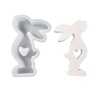 Stampo per conigli a forma di candela stampo cuore coniglio aromaterapia silicone stampo fatto a mano torta cioccolato teglia decorazioni per la casa stampi in resina