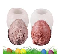 Stampo per coniglio pasqua, stampi in silicone pasquale, stampo per uova di Pasqua in silicone carino, stampo per cioccolato 3D, artigianato artistico, strumenti per fare candele dei cartoni animati