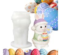 Stampo per coniglio pasquale - Stampo per candele in silicone riutilizzabile | Strumento per stampaggio in resina per aromaterapia | per sapone a forma di coniglio 3D | Forniture per